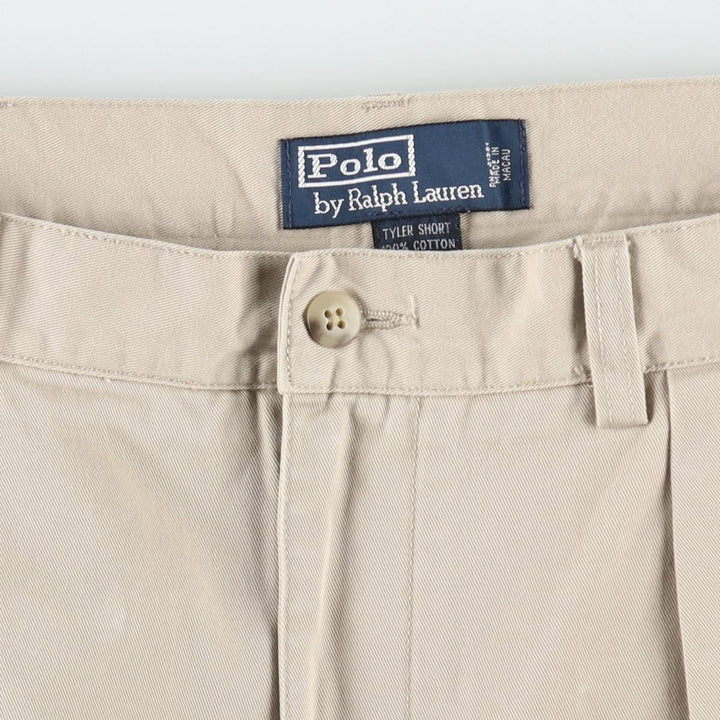Ralph Lauren POLO by Ralph Lauren TYLER SHORT Two-Pleat Chino Shorts, Men's Size W36 (approx.) cotton Beige type Vintage Second Hand