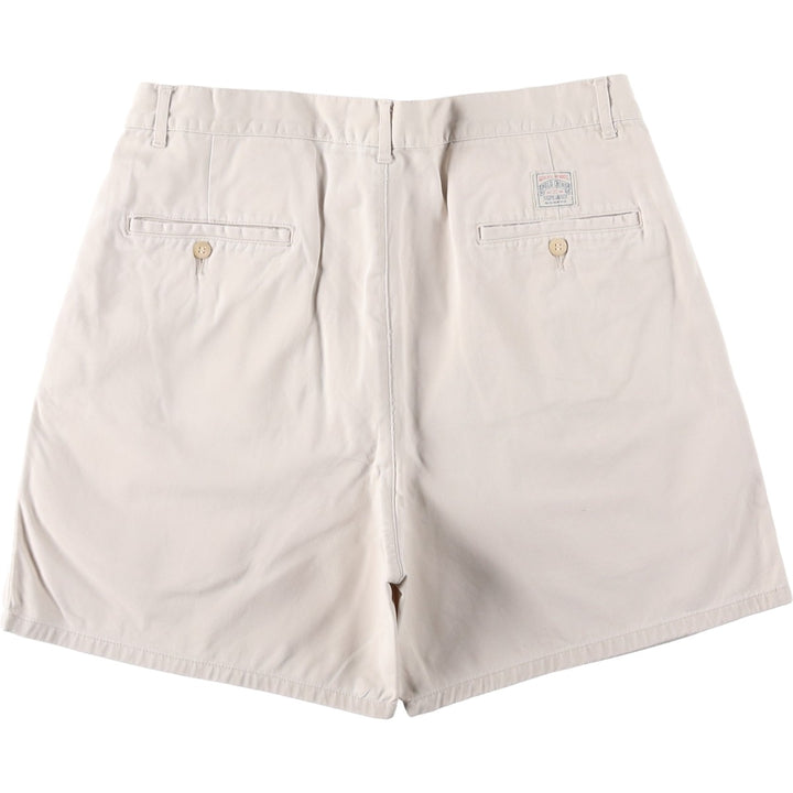 Ralph Lauren POLO by Ralph Lauren Two-pleat Chino Shorts, Men's Size W34 cotton ivory Vintage Second Hand