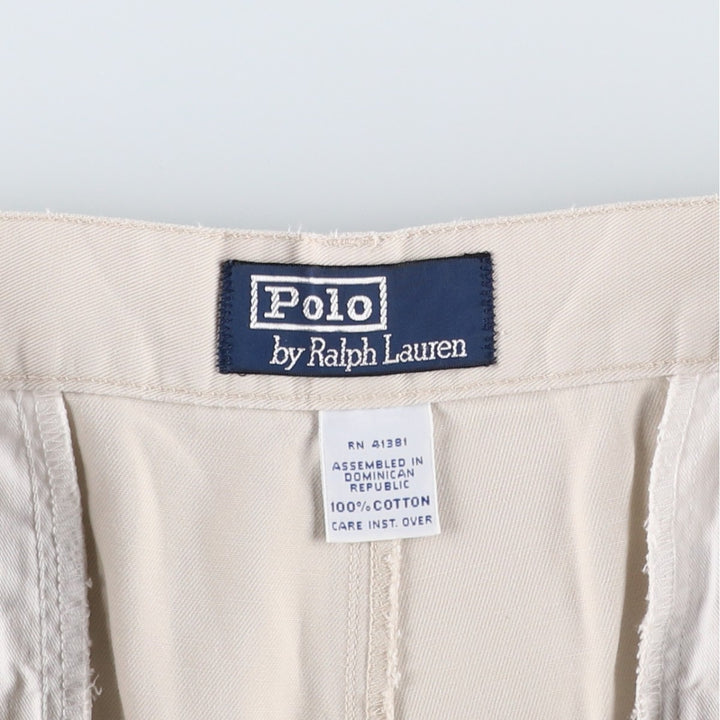 Ralph Lauren POLO by Ralph Lauren Two-pleat Chino Shorts, Men's Size W34 cotton ivory Vintage Second Hand