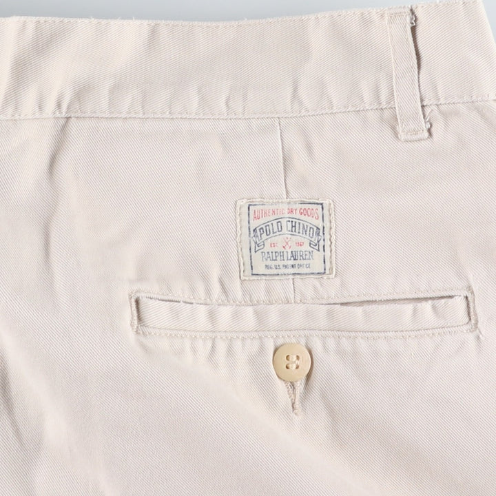 Ralph Lauren POLO by Ralph Lauren Two-pleat Chino Shorts, Men's Size W34 cotton ivory Vintage Second Hand