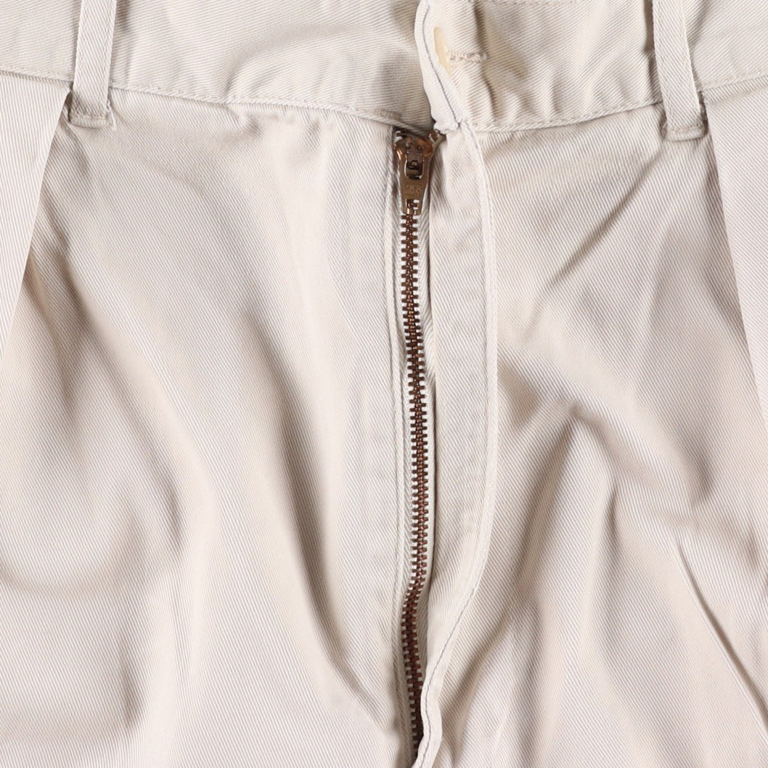 Ralph Lauren POLO by Ralph Lauren Two-pleat Chino Shorts, Men's Size W34 cotton ivory Vintage Second Hand