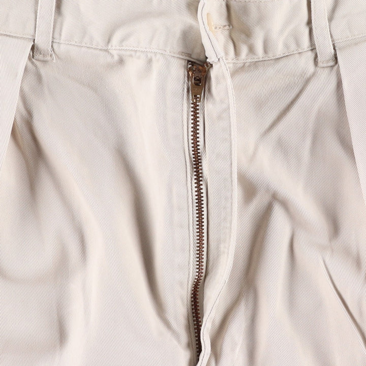 Ralph Lauren POLO by Ralph Lauren Two-pleat Chino Shorts, Men's Size W34 cotton ivory Vintage Second Hand