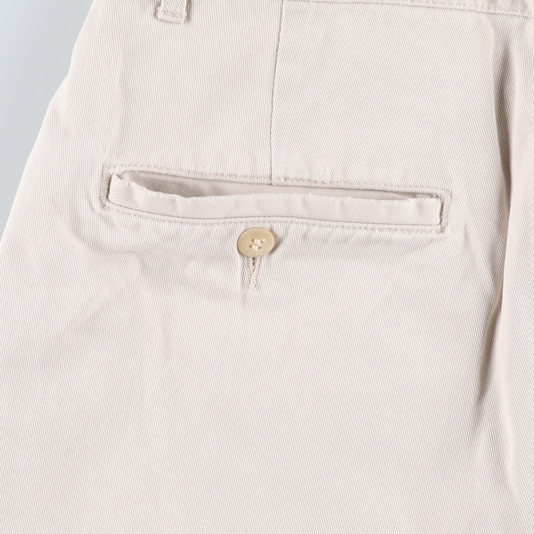Ralph Lauren POLO by Ralph Lauren Two-pleat Chino Shorts, Men's Size W34 cotton ivory Vintage Second Hand