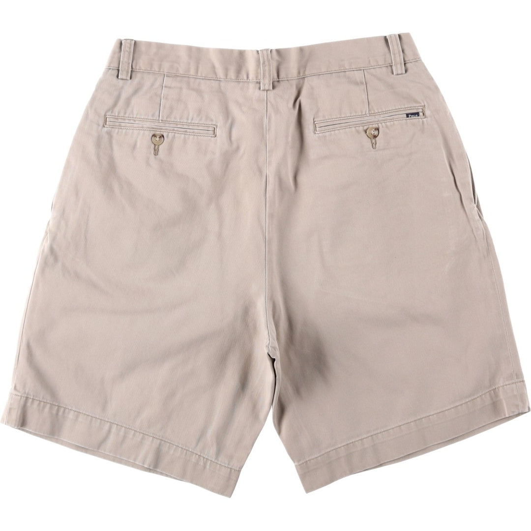 Ralph Lauren POLO RALPH LAUREN CUSTOM FIT Two-Pleat Chino Shorts, Men's Size W33 (approx.) cotton Beige type Vintage Second Hand