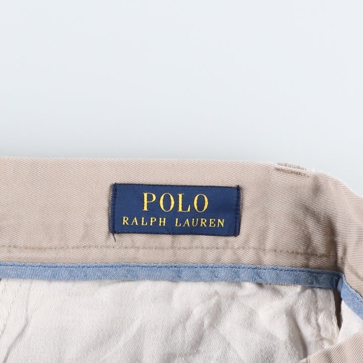 Ralph Lauren POLO RALPH LAUREN CUSTOM FIT Two-Pleat Chino Shorts, Men's Size W33 (approx.) cotton Beige type Vintage Second Hand