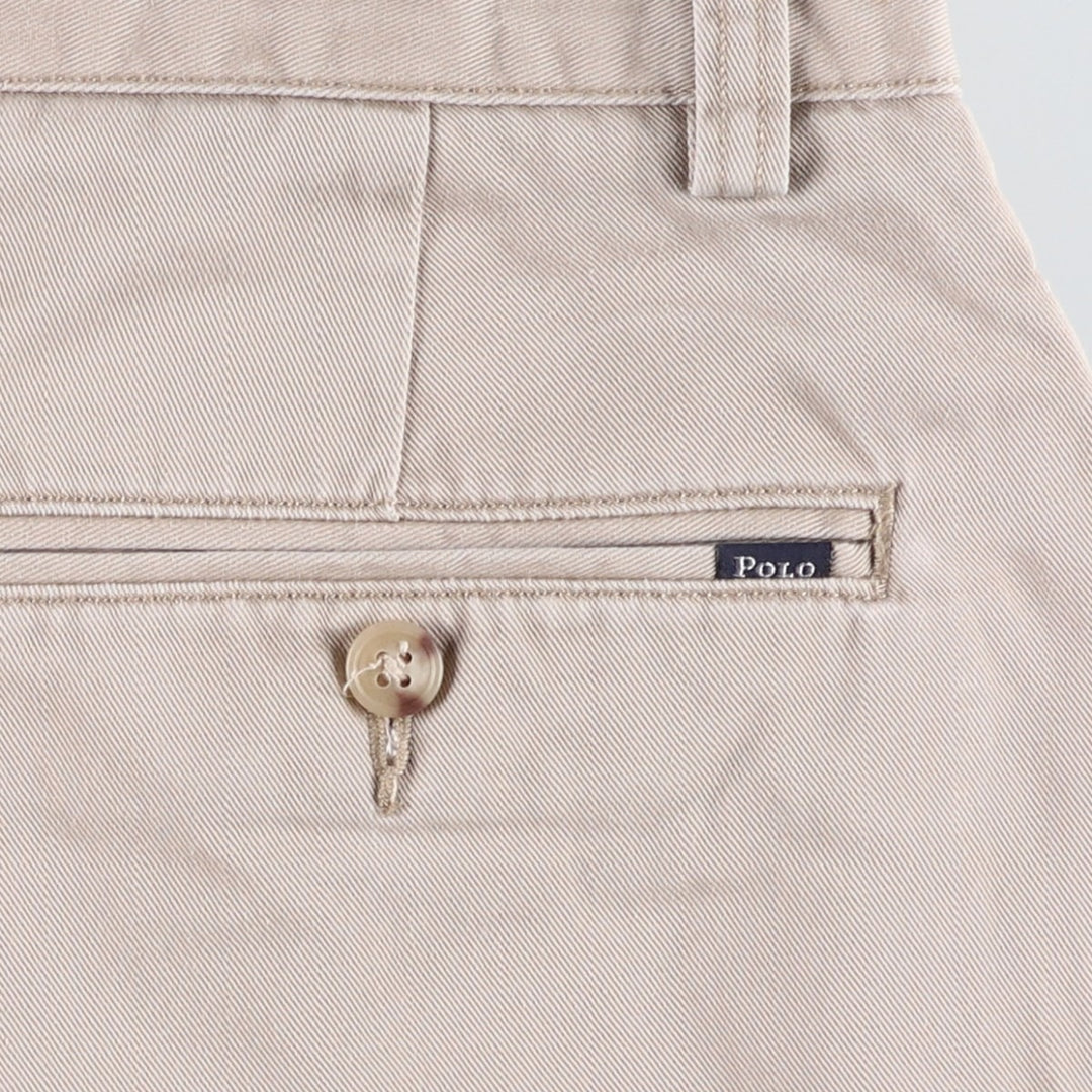 Ralph Lauren POLO RALPH LAUREN CUSTOM FIT Two-Pleat Chino Shorts, Men's Size W33 (approx.) cotton Beige type Vintage Second Hand