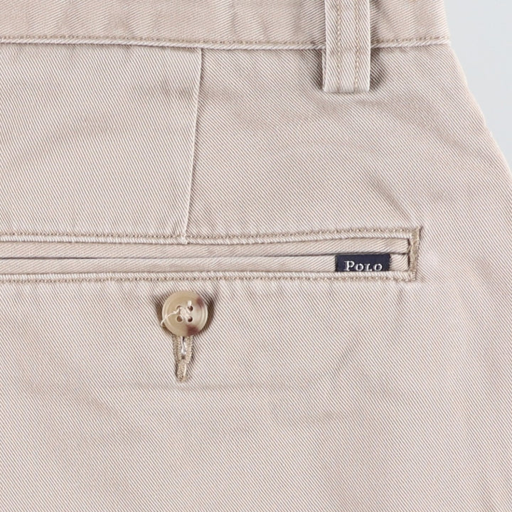 Ralph Lauren POLO RALPH LAUREN CUSTOM FIT Two-Pleat Chino Shorts, Men's Size W33 (approx.) cotton Beige type Vintage Second Hand