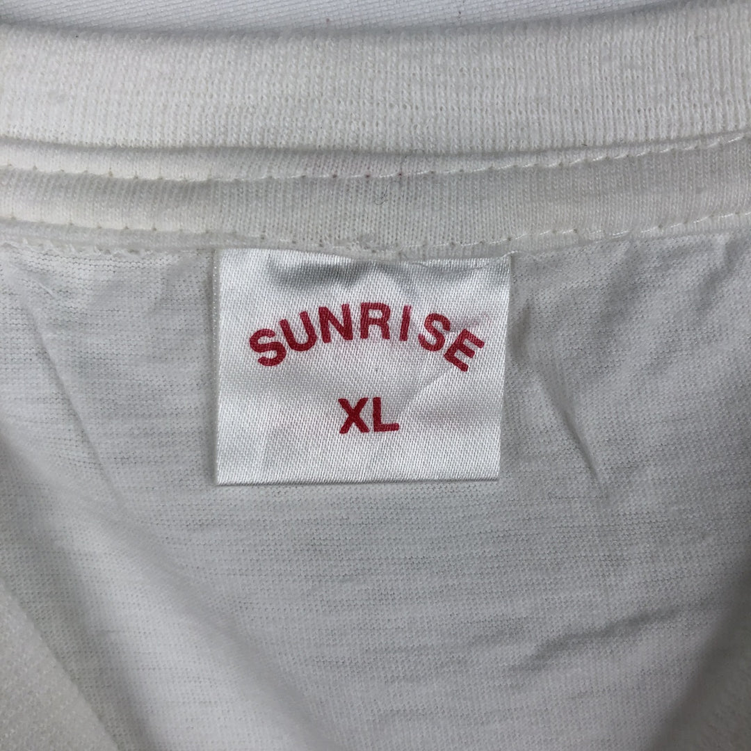90'S SUNRISE Creazione di Adamo (The Creation of Adam) Art T-shirt, Men's XL equivalent, Vintage cotton white type Vintage Second Hand