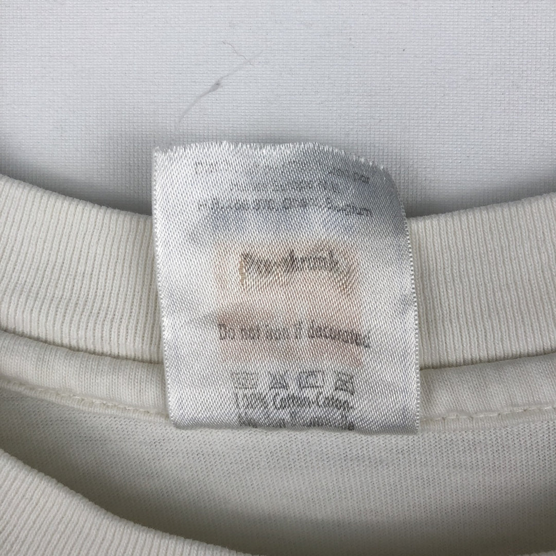 90'S Hanes Heavyweight Art T-Shirt, Men's XL equivalent, Vintage cotton white type Vintage Second Hand