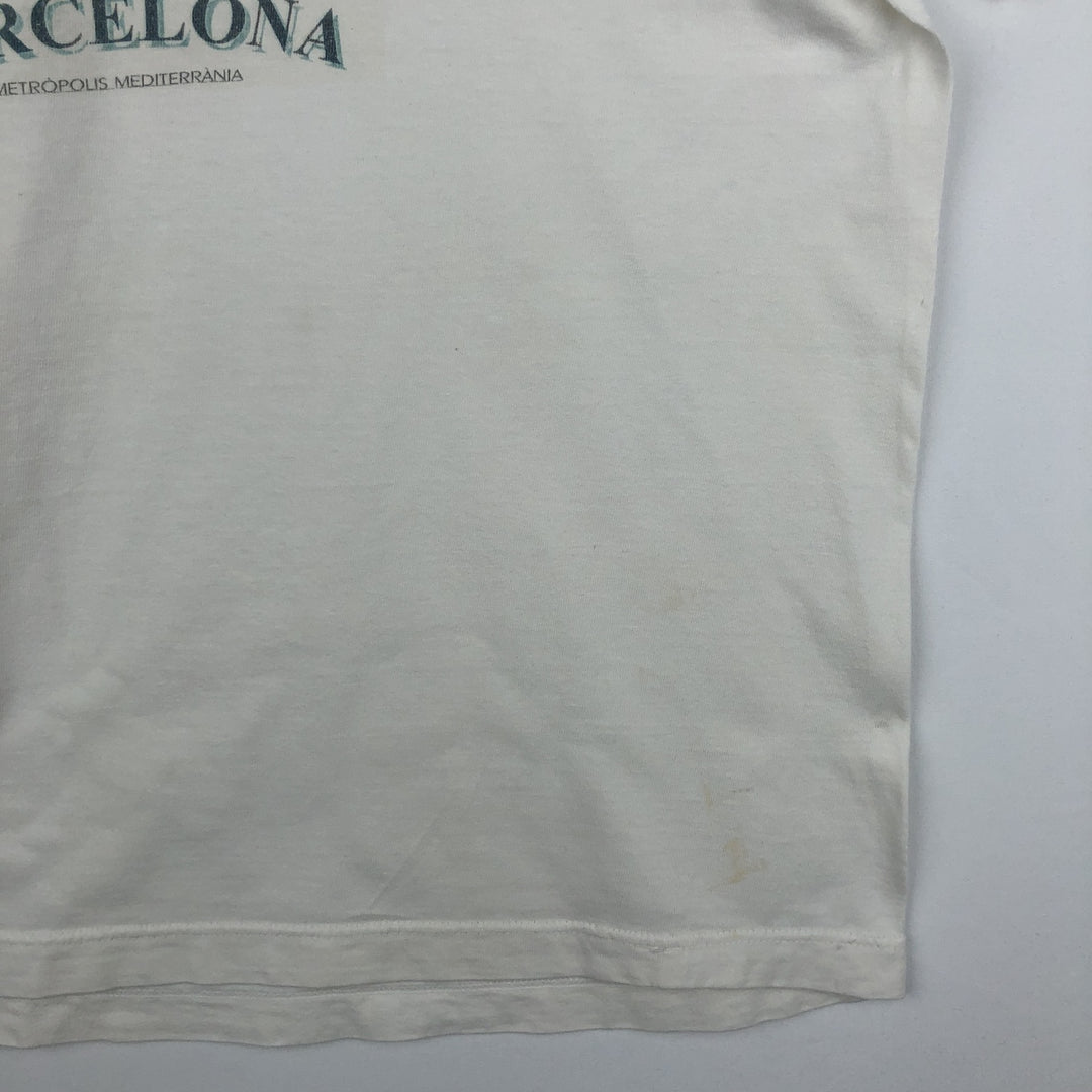 90'S Hanes Heavyweight Art T-Shirt, Men's XL equivalent, Vintage cotton white type Vintage Second Hand