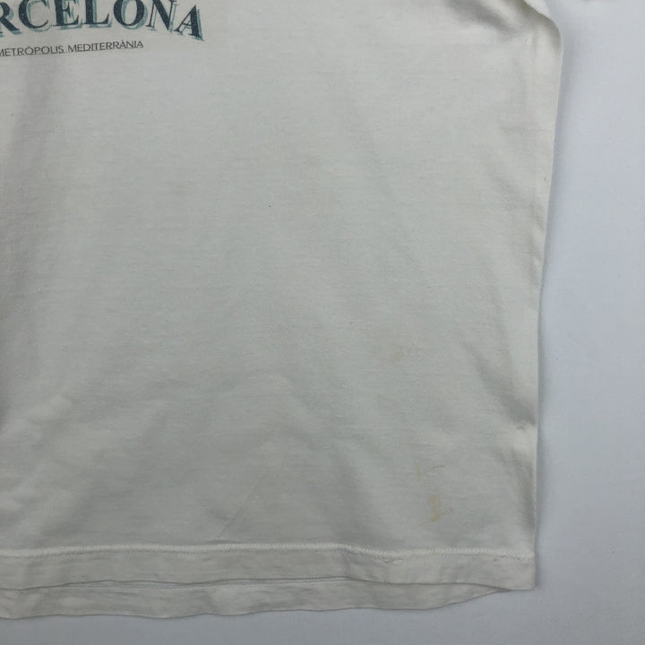 90'S Hanes Heavyweight Art T-Shirt, Men's XL equivalent, Vintage cotton white type Vintage Second Hand