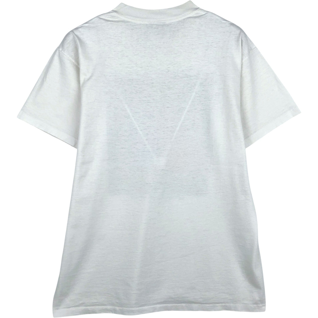 90'S ONEITA ONE PLANET ONE PEOPLE Art T-shirt, Men's Size L (approx.), Vintage cotton white type Vintage Second Hand