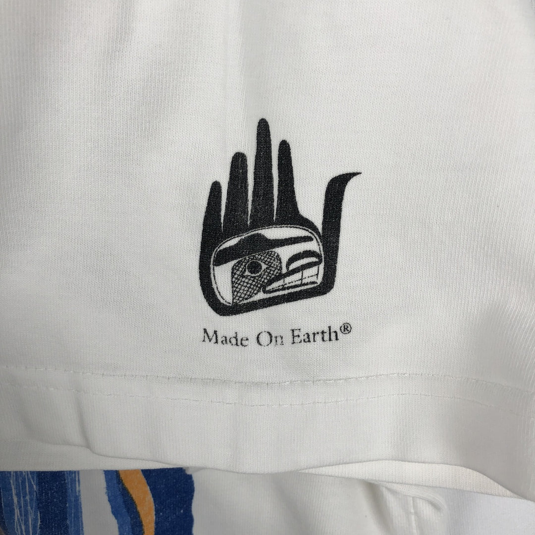 90'S J.DAVID Art T-shirt, Made in Canada, Men's Size L (approx.), Vintage cotton white type Vintage Second Hand
