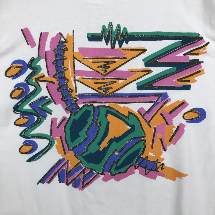 90'S Roche Art T-shirt, Made in USA, Men's Size M (approx.), Vintage cotton white type Vintage Second Hand
