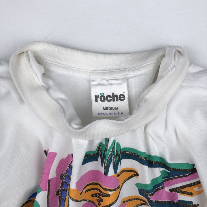 90'S Roche Art T-shirt, Made in USA, Men's Size M (approx.), Vintage cotton white type Vintage Second Hand