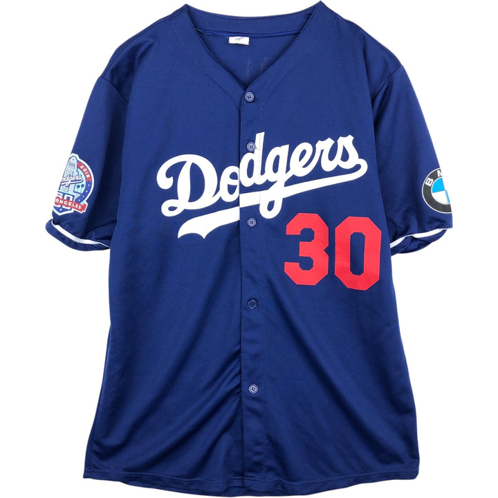 MLB LOS ANGELES DODGERS Game Shirt Baseball Shirt Men's Size XL (approx.) unclear blue type Vintage Second Hand