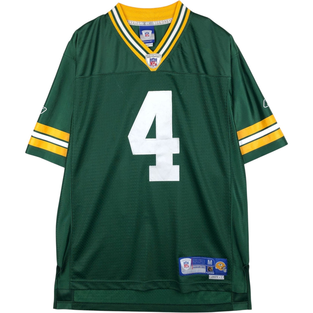 Reebok NFL Green Bay Packers V-Neck Mesh Game Shirt Football Shirt Men's Size M (approx.) polyester green type Vintage Second Hand