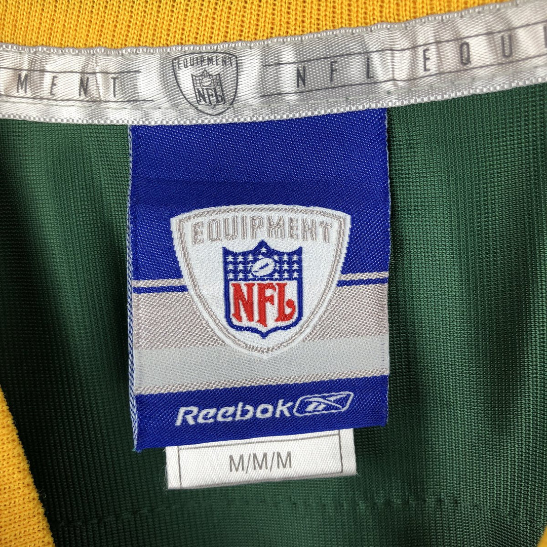 Reebok NFL Green Bay Packers V-Neck Mesh Game Shirt Football Shirt Men's Size M (approx.) polyester green type Vintage Second Hand