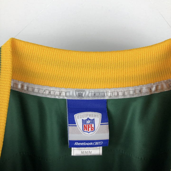 Reebok NFL Green Bay Packers V-Neck Mesh Game Shirt Football Shirt Men's Size M (approx.) polyester green type Vintage Second Hand