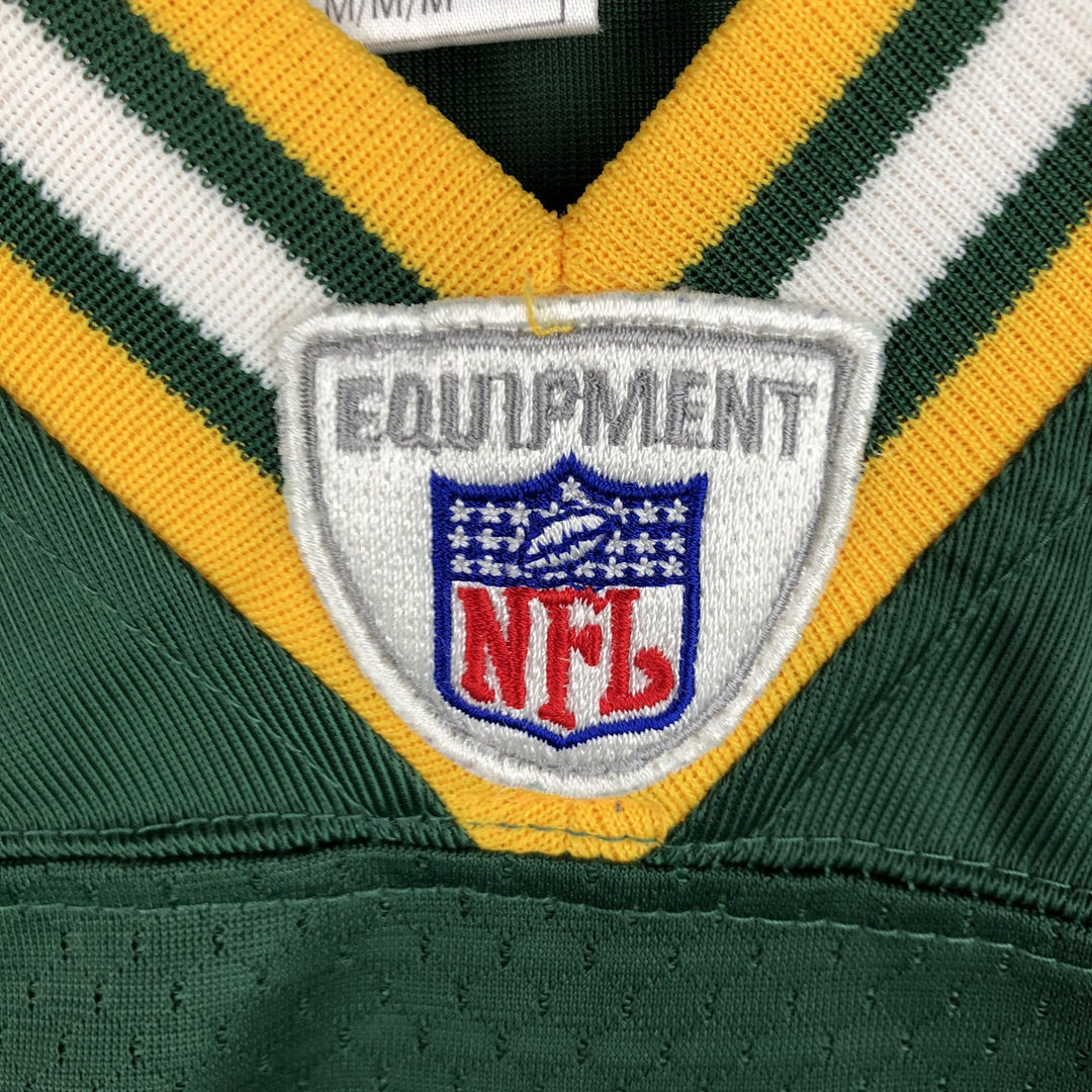 Reebok NFL Green Bay Packers V-Neck Mesh Game Shirt Football Shirt Men's Size M (approx.) polyester green type Vintage Second Hand