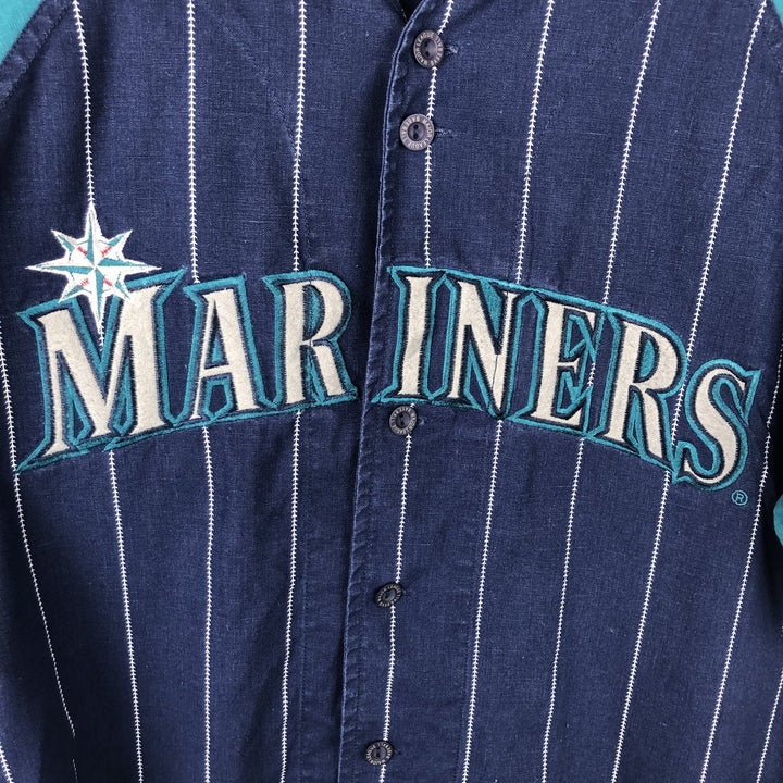 90'S MIRAGE MLB Seattle Mariners Stripe Pattern Game Shirt Baseball Shirt Men's Size M (Equivalent) Vintage others navy blue type Vintage Second Hand