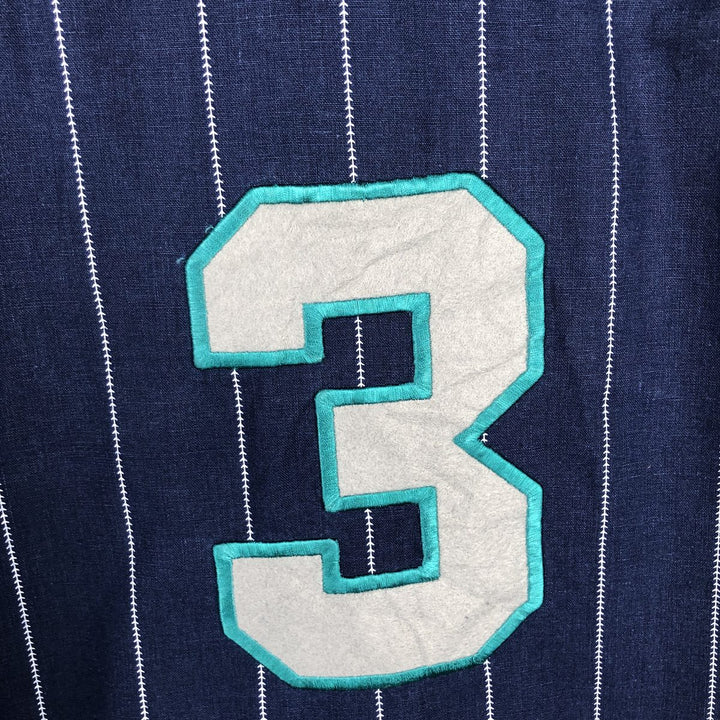 90'S MIRAGE MLB Seattle Mariners Stripe Pattern Game Shirt Baseball Shirt Men's Size M (Equivalent) Vintage others navy blue type Vintage Second Hand