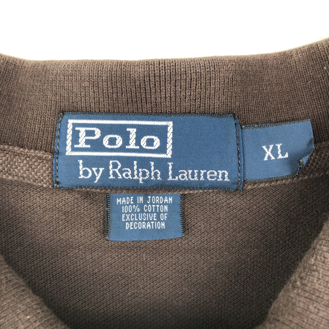 Ralph Lauren POLO by Ralph Lauren long sleeve polo shirt, men's XL size cotton brown type Vintage Second Hand