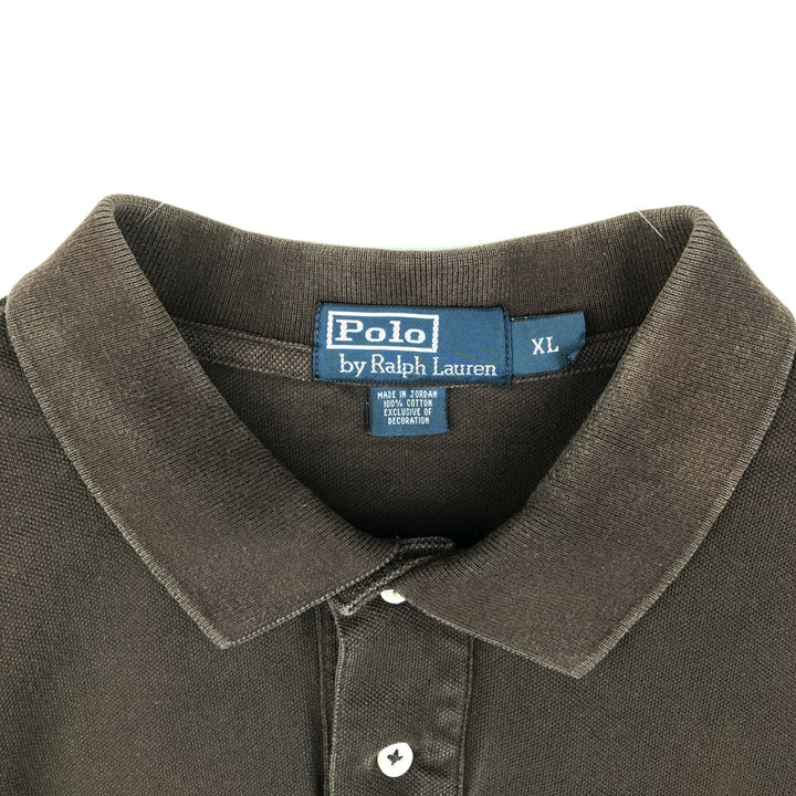 Ralph Lauren POLO by Ralph Lauren long sleeve polo shirt, men's XL size cotton brown type Vintage Second Hand