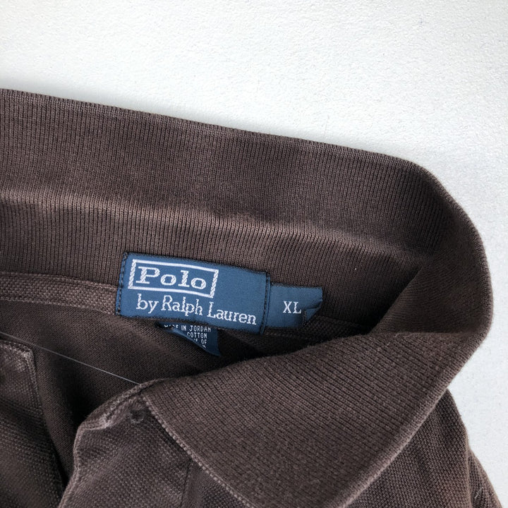 Ralph Lauren POLO by Ralph Lauren long sleeve polo shirt, men's XL size cotton brown type Vintage Second Hand