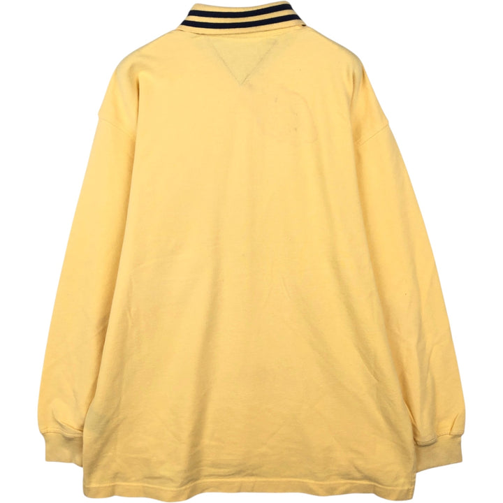 Vintage 90'S Tommy Hilfiger long-sleeved polo shirt, size L, men's size L cotton yellow type Vintage Second Hand