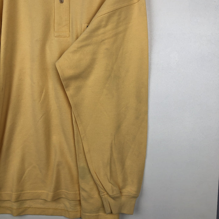 Vintage 90'S Tommy Hilfiger long-sleeved polo shirt, size L, men's size L cotton yellow type Vintage Second Hand