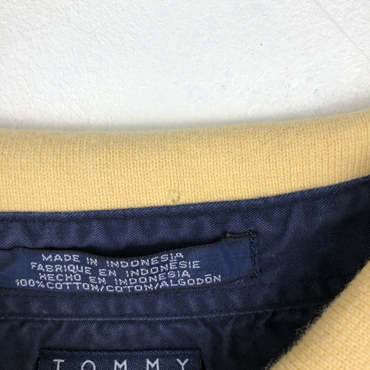 Vintage 90'S Tommy Hilfiger long-sleeved polo shirt, size L, men's size L cotton yellow type Vintage Second Hand