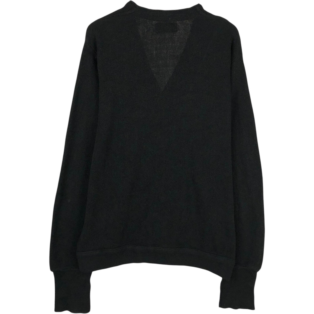 90'S IZOD Acrylic Knit Cardigan Made in USA Men's M Size Vintage unclear black type Vintage Second Hand