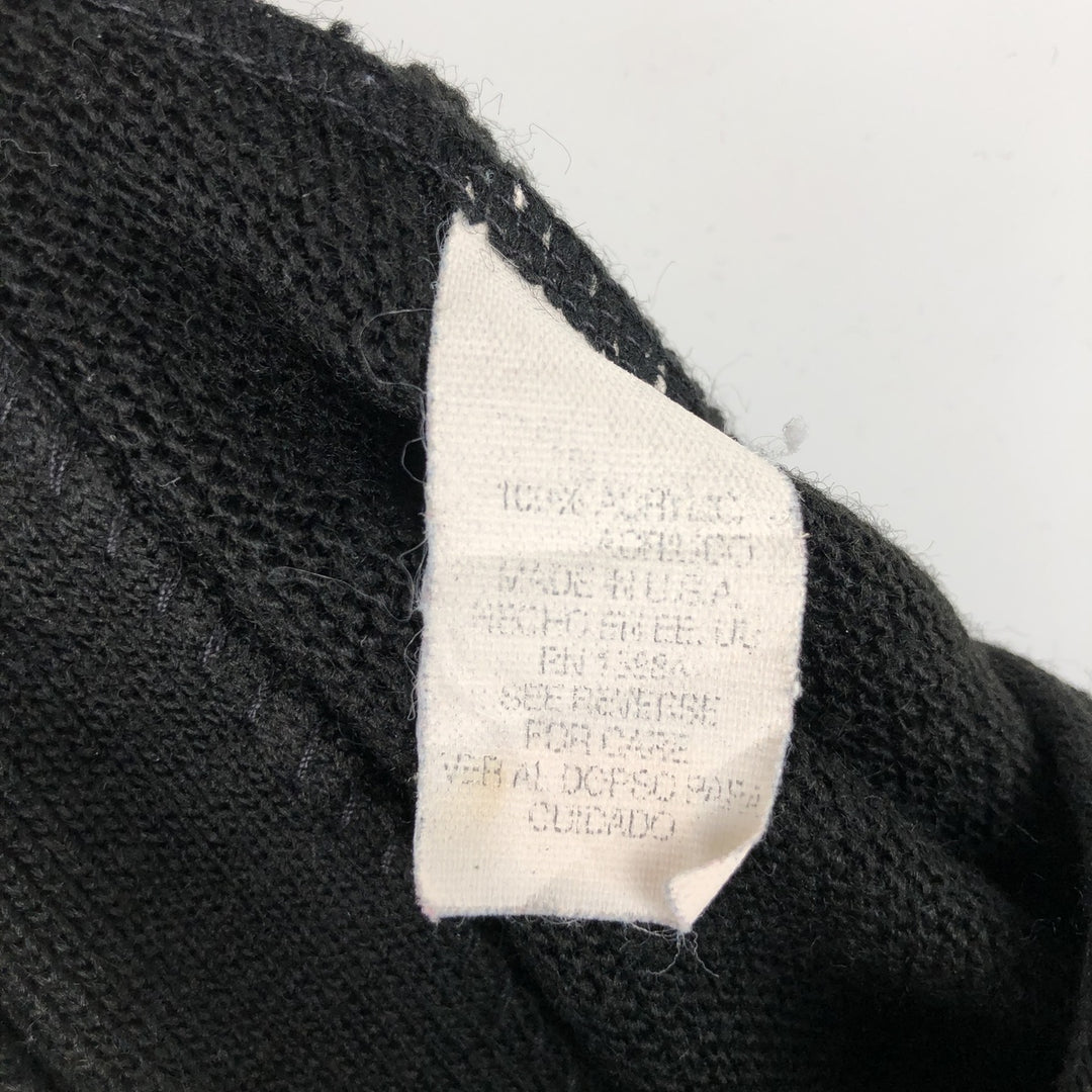 90'S IZOD Acrylic Knit Cardigan Made in USA Men's M Size Vintage unclear black type Vintage Second Hand