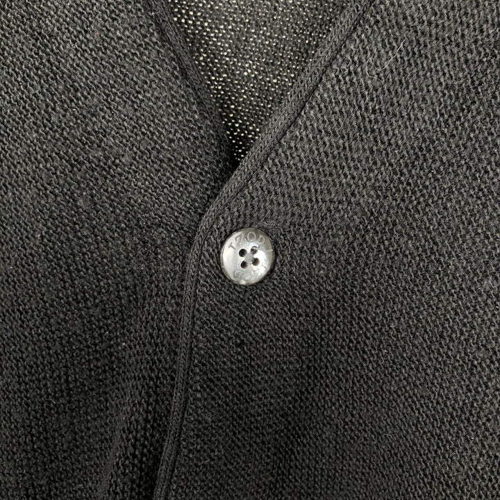 90'S IZOD Acrylic Knit Cardigan Made in USA Men's M Size Vintage unclear black type Vintage Second Hand