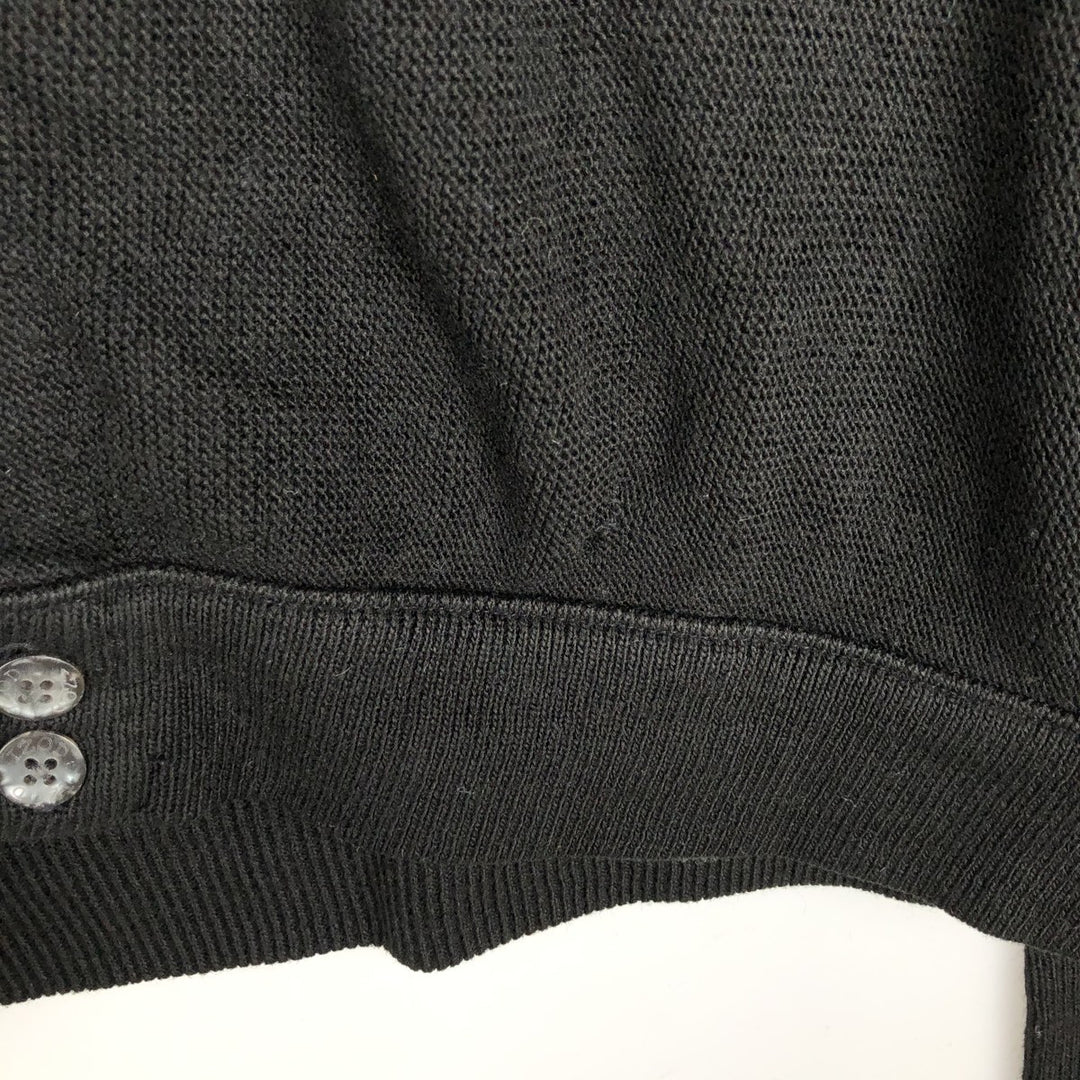 90'S IZOD Acrylic Knit Cardigan Made in USA Men's M Size Vintage unclear black type Vintage Second Hand