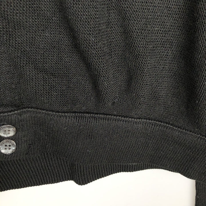 90'S IZOD Acrylic Knit Cardigan Made in USA Men's M Size Vintage unclear black type Vintage Second Hand