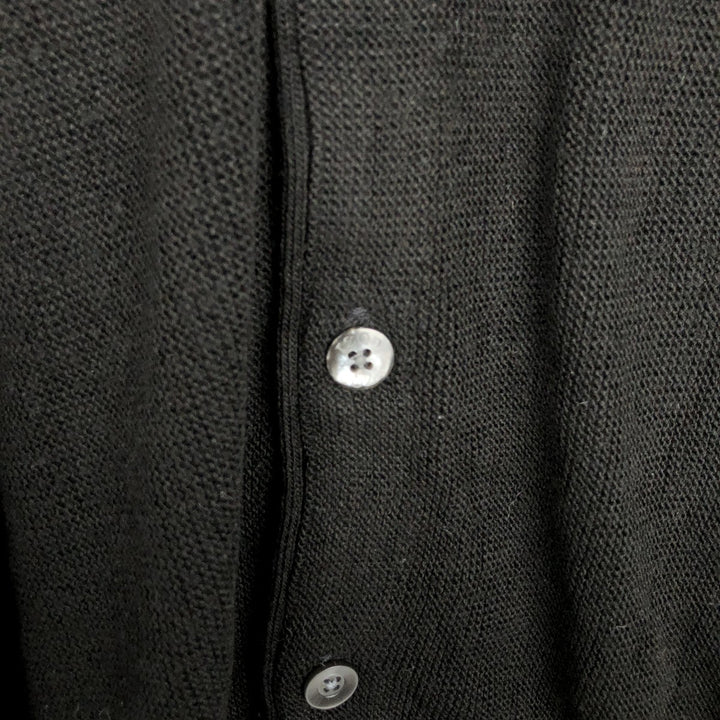 90'S IZOD Acrylic Knit Cardigan Made in USA Men's M Size Vintage unclear black type Vintage Second Hand