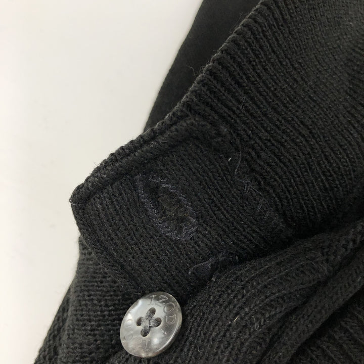 90'S IZOD Acrylic Knit Cardigan Made in USA Men's M Size Vintage unclear black type Vintage Second Hand