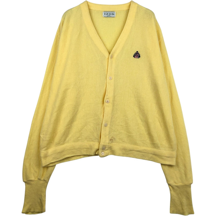 Vintage IZOD acrylic knit cardigan, made in the USA, men's size XL acrylic yellow type Vintage Second Hand
