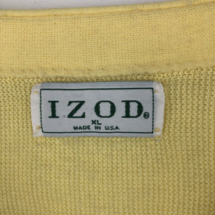 Vintage IZOD acrylic knit cardigan, made in the USA, men's size XL acrylic yellow type Vintage Second Hand