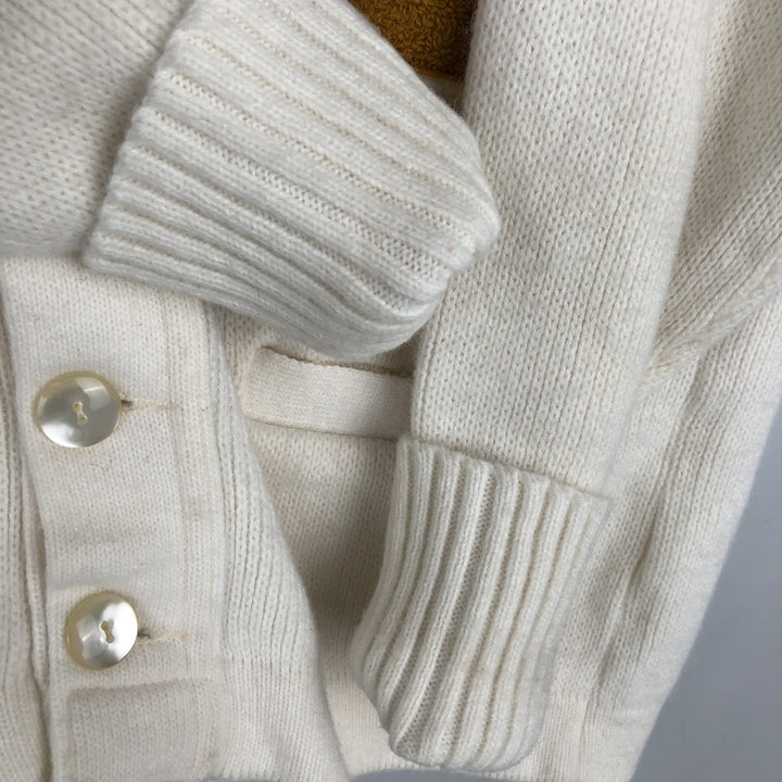 1960'S East Tenn Acrylic Lettered Knit Cardigan, Men's Size M (approx.), Vintage Oron Acrylic white type Vintage Second Hand