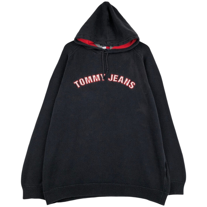 Tommy Hilfiger cotton knit hoodie, men's size XXL (approx.) cotton navy blue type Vintage Second Hand