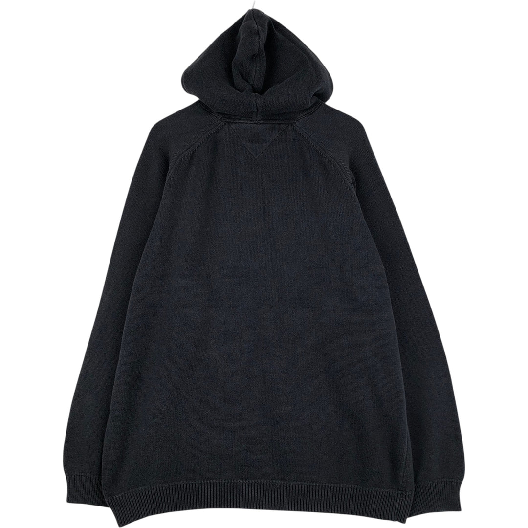 Tommy Hilfiger cotton knit hoodie, men's size XXL (approx.) cotton navy blue type Vintage Second Hand