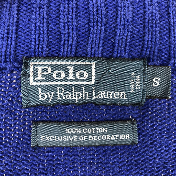 Ralph Lauren POLO by Ralph Lauren Cotton Knit Full-Zip Sweater, Men's Size S (approx.) cotton blue type Vintage Second Hand