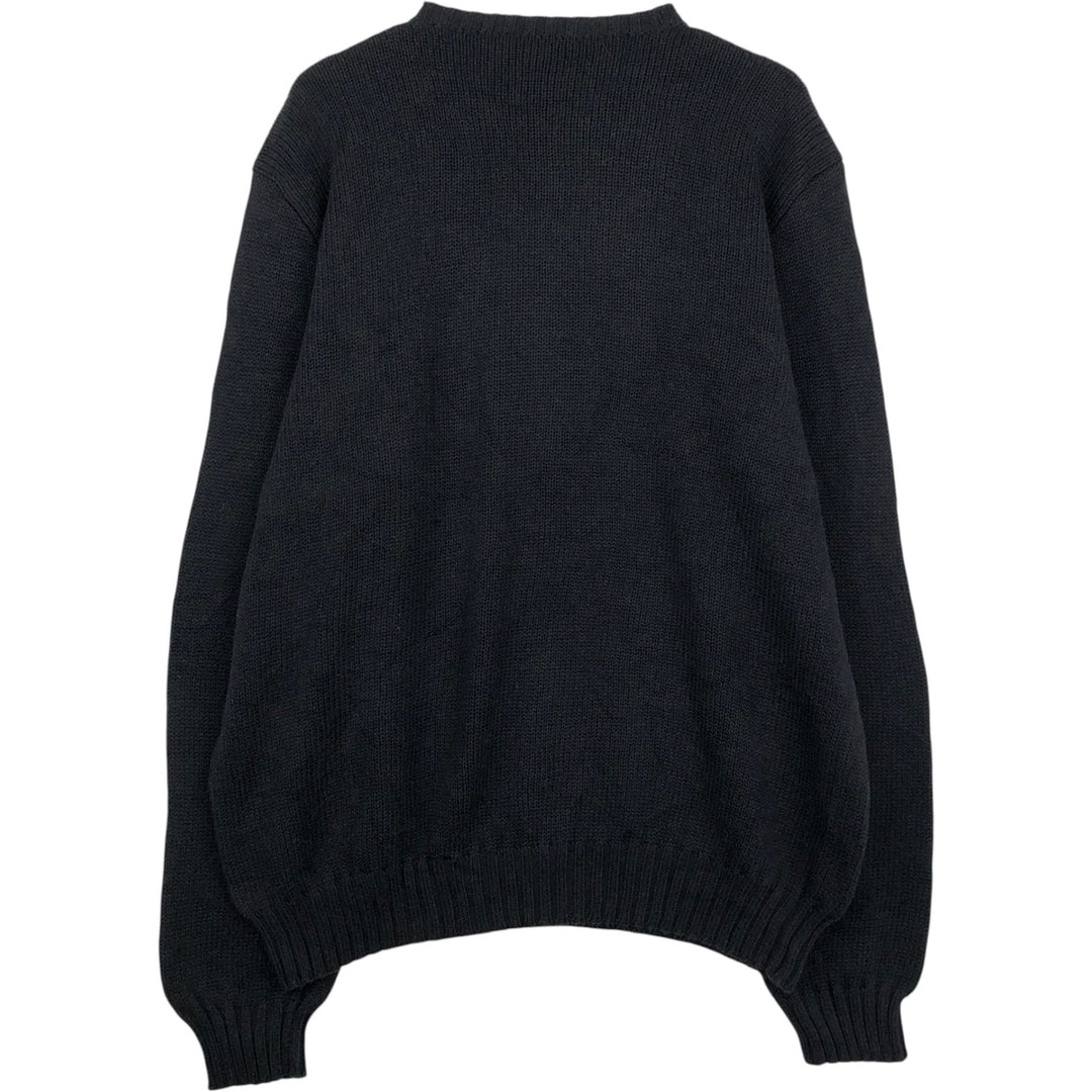 Ralph Lauren POLO by Ralph Lauren Cotton Knit Sweater Men's L size cotton black type Vintage Second Hand
