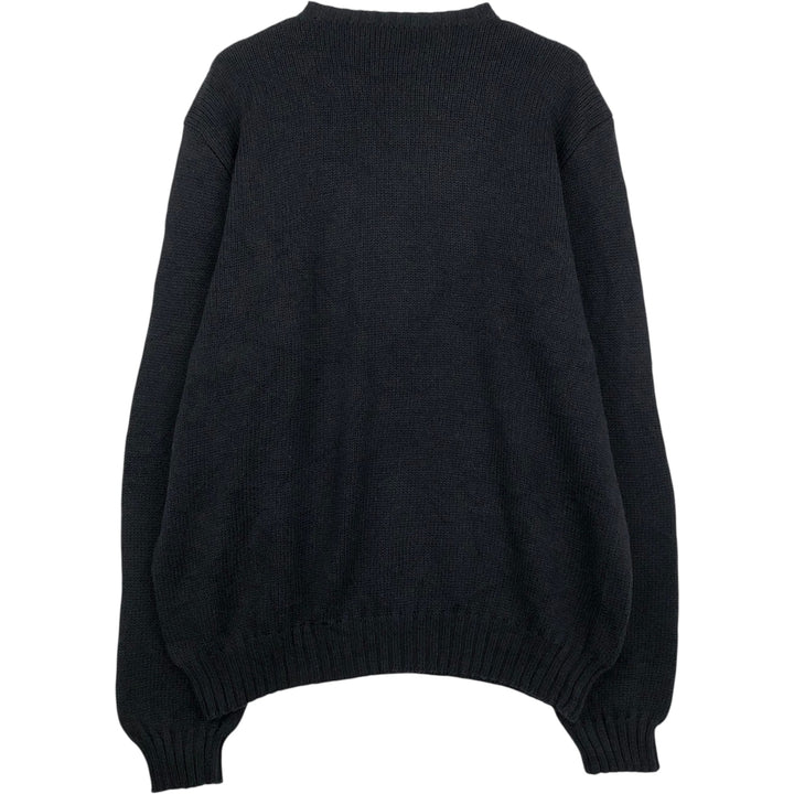 Ralph Lauren POLO by Ralph Lauren Cotton Knit Sweater Men's L size cotton black type Vintage Second Hand