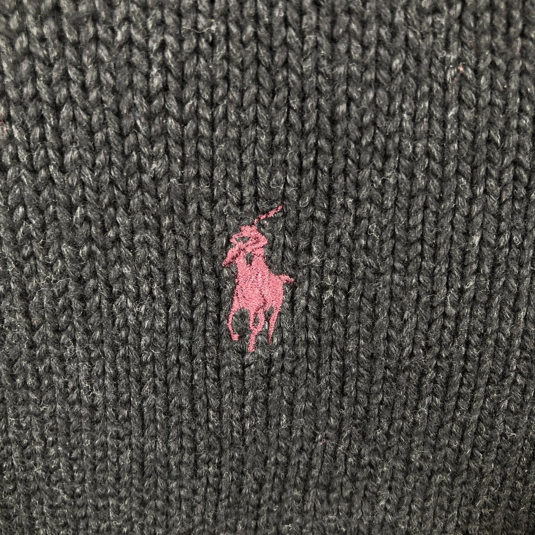 Ralph Lauren POLO by Ralph Lauren Cotton Knit Sweater Men's L size cotton black type Vintage Second Hand