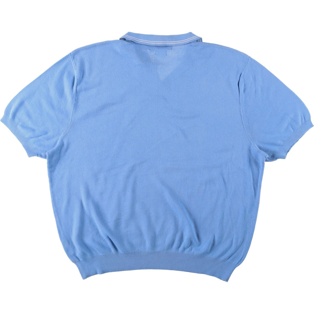Ralph Lauren POLO by Ralph Lauren Open Collar Polo Knit Sweater, Men's XXL (approx.) Pima Cotton Blue type light blue Vintage Second Hand