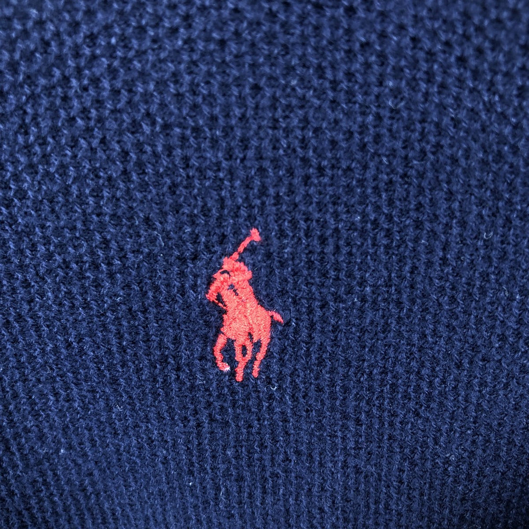 Ralph Lauren POLO GOLF Polo Knit Sweater, Men's Size XXL (approx.) cotton navy blue type Vintage Second Hand